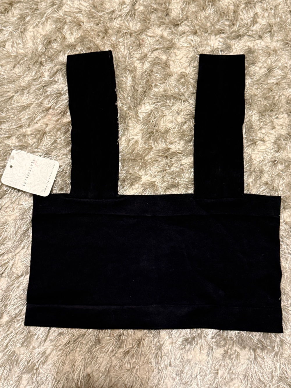 Free People Black Crop Tank with Wide Straps